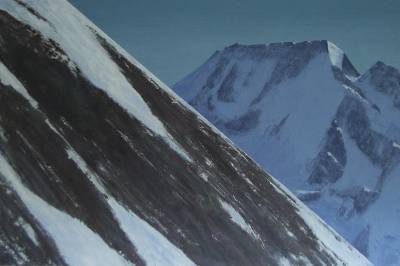 "Mt Cook from Tasman Saddle" - Painting by Andy Buchanan, an artist from Canterbury, New Zealand.