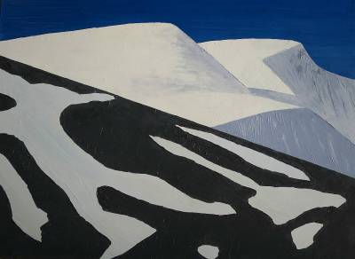 "Mt Liverpool from Cascade Saddle" - Painting by Andy Buchanan, an artist from Canterbury, New Zealand.