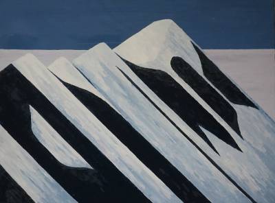 "Mt Crichton above Lake Wakatipu" - Painting by Andy Buchanan, an artist from Canterbury, New Zealand.