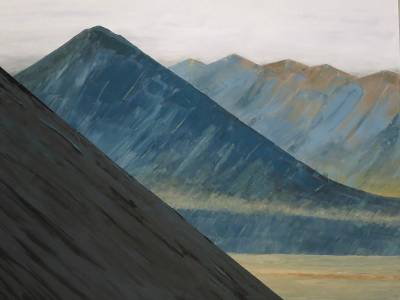 "Sugarloaf from Mt Manson" - Painting by Andy Buchanan, an artist from Canterbury, New Zealand.