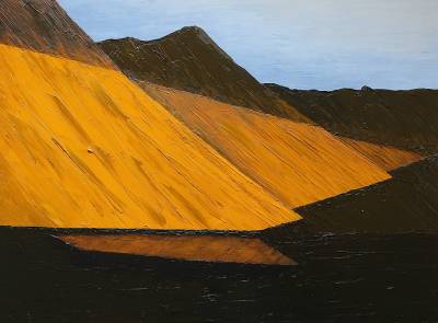 "Nardoo Range from Nardoo Lake" - Painting by Andy Buchanan, an artist from Canterbury, New Zealand.