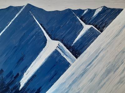 "Mt Misery from Craigieburn Range" - Painting by Andy Buchanan, an artist from Canterbury, New Zealand.