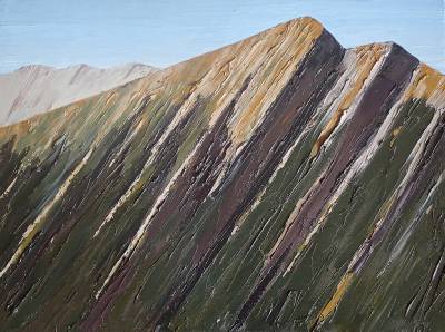 "Mt Oates from Mt O'Malley" - Painting by Andy Buchanan, an artist from Canterbury, New Zealand.